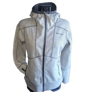 Columbia Omni-Shield Gray And White Hooded Spring Fall Jacket Size M
